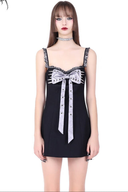 Rivet Bow A-Line Dress