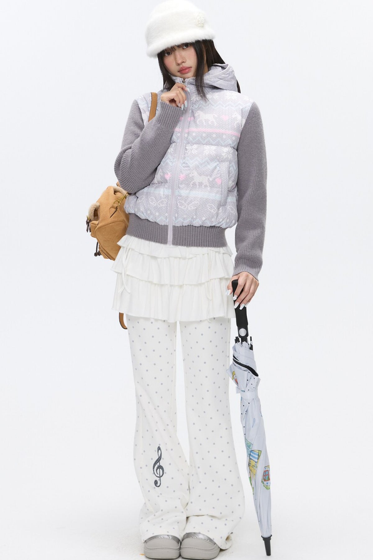 Striped Waistband Polka Dot Sweatpants