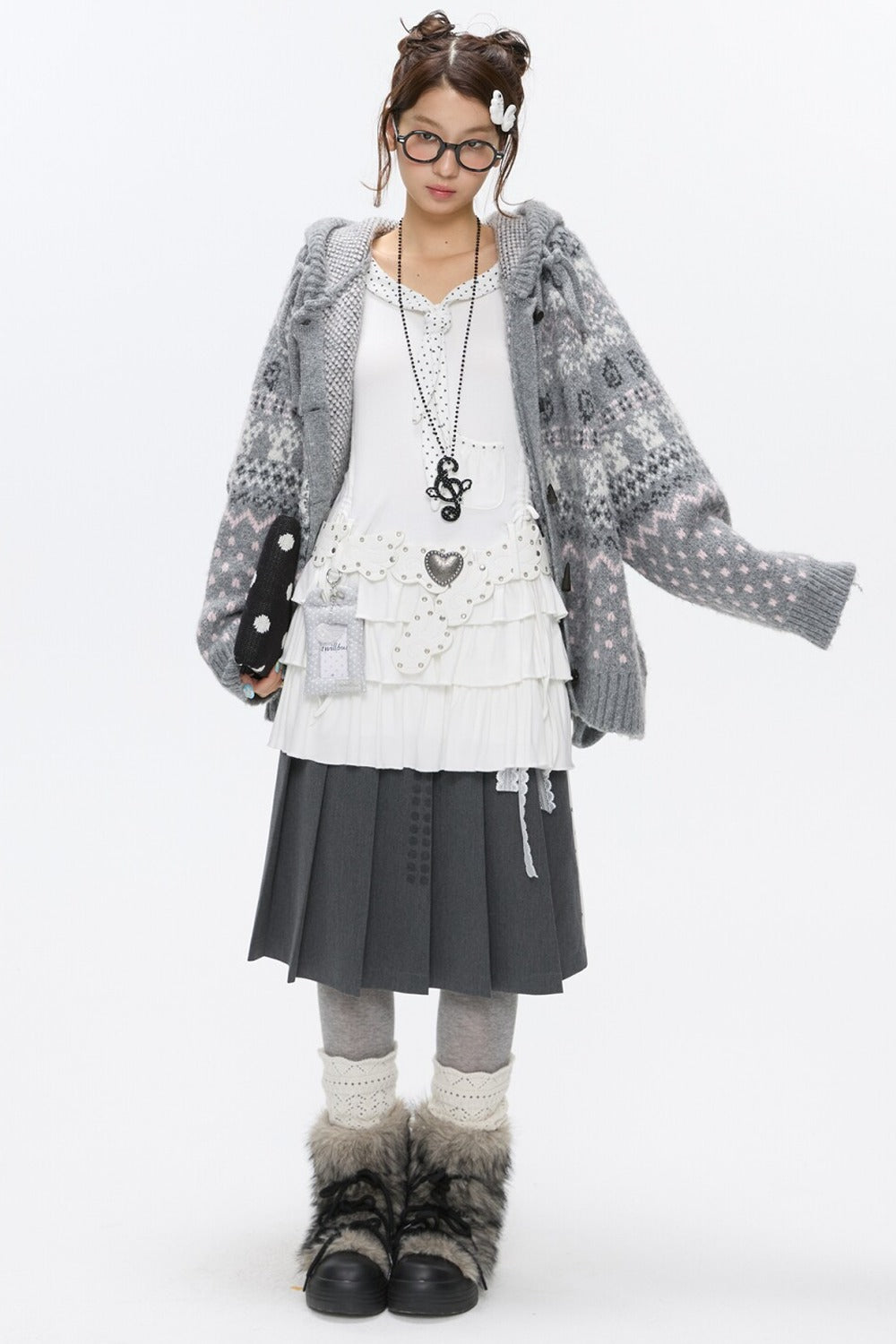 Fair Isle Duffle Button Cardigan