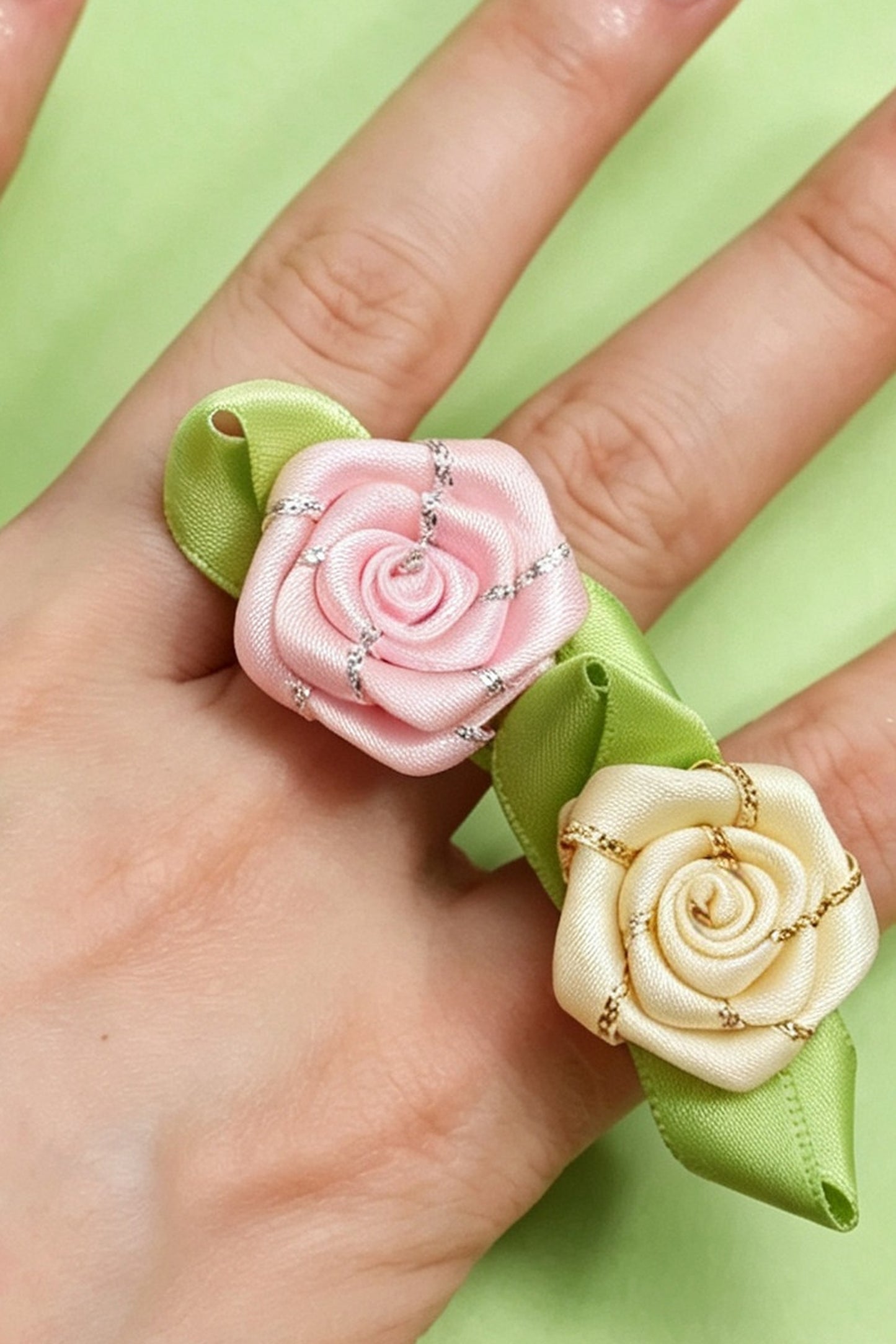 DIY Vintage Rose Satin Ring