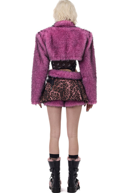 Y2K Gradient Short Fur Jacket