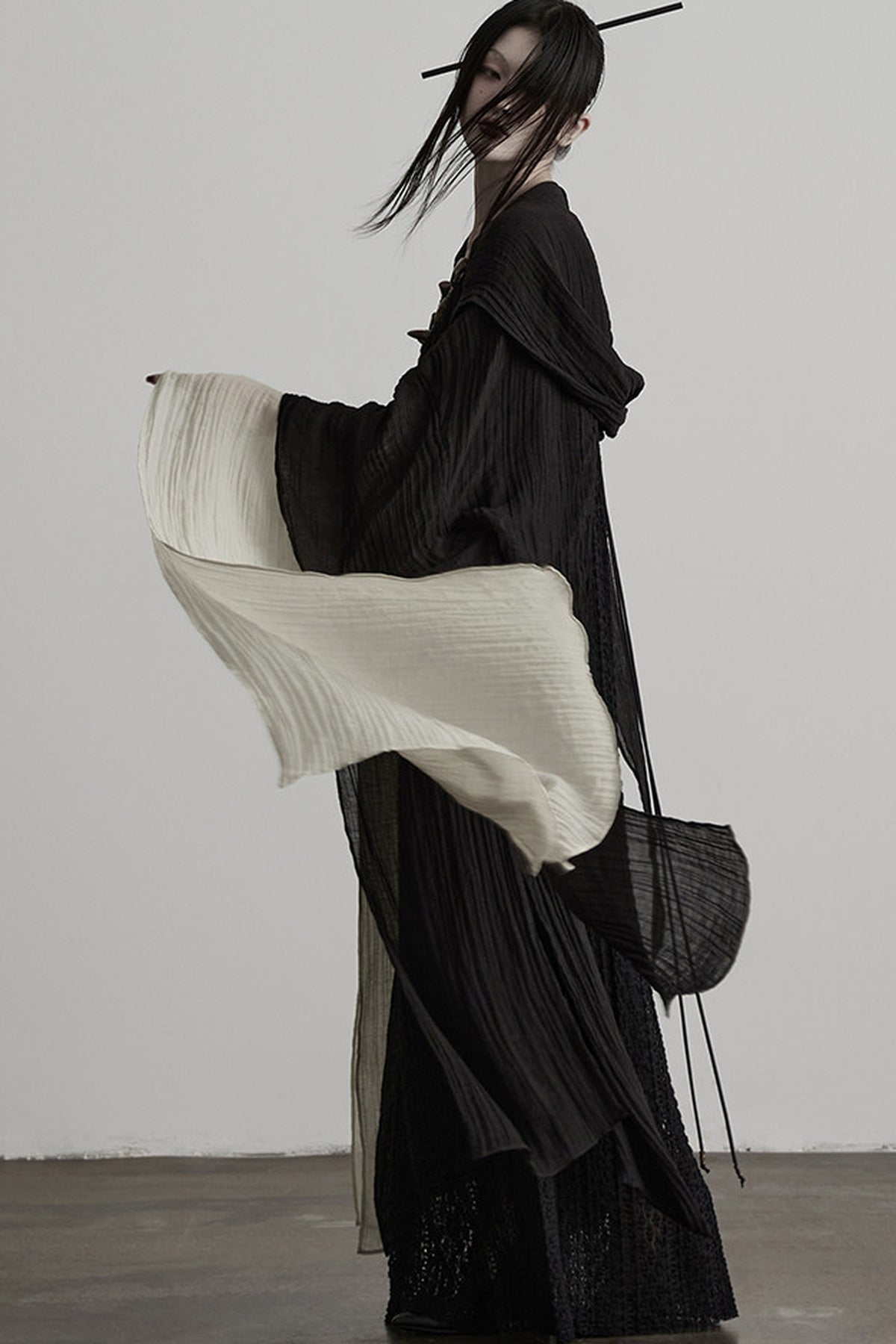 Oversized Detachable Wide Sleeve Hooded Jacket