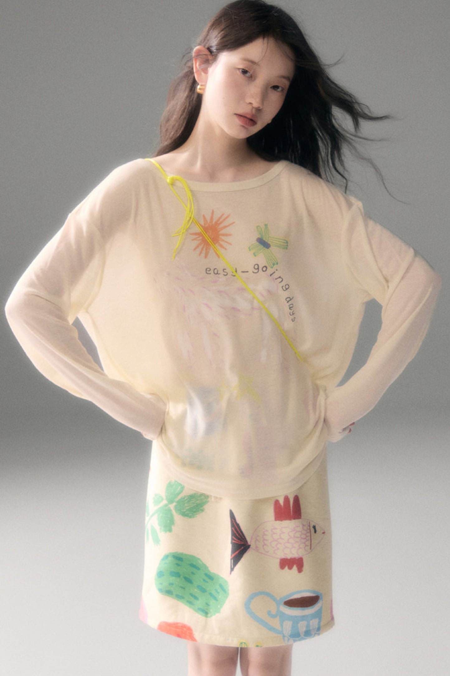 Fruit and Vegetable Print Skirt