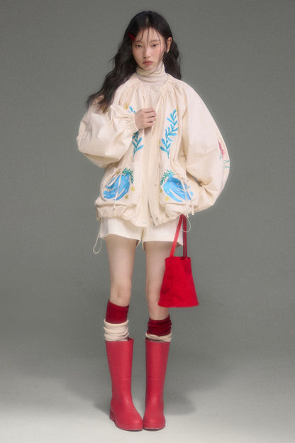 Cat Print Hooded Off-Shoulder Sweatshirt Shorts Set-Up