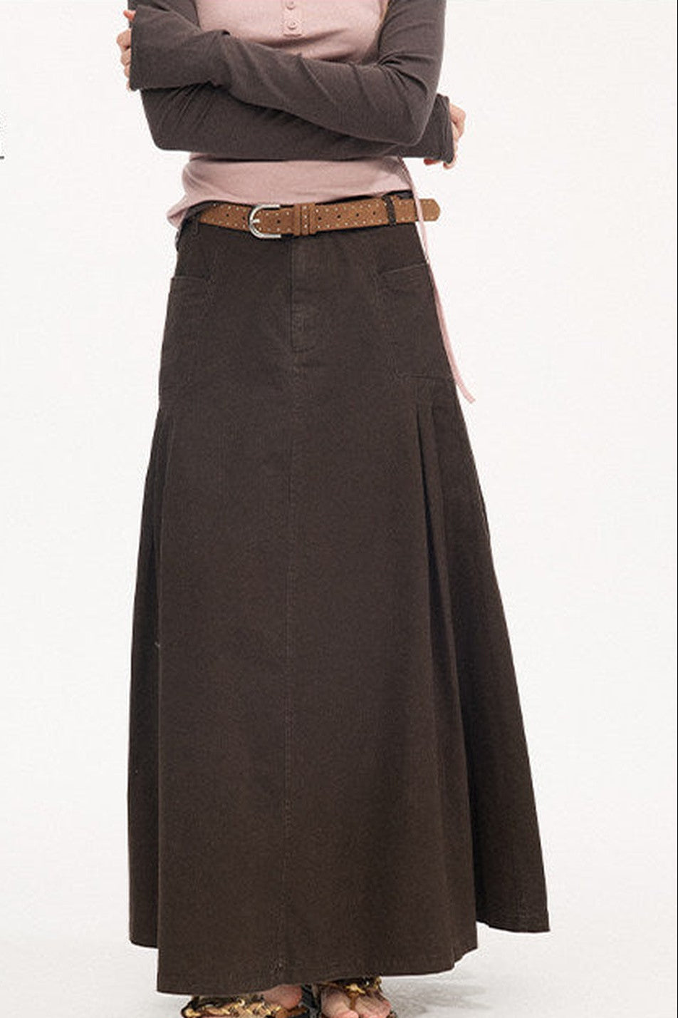 Pleated Pocket Umbrella Skirt