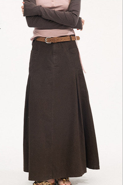 Pleated Pocket Umbrella Skirt