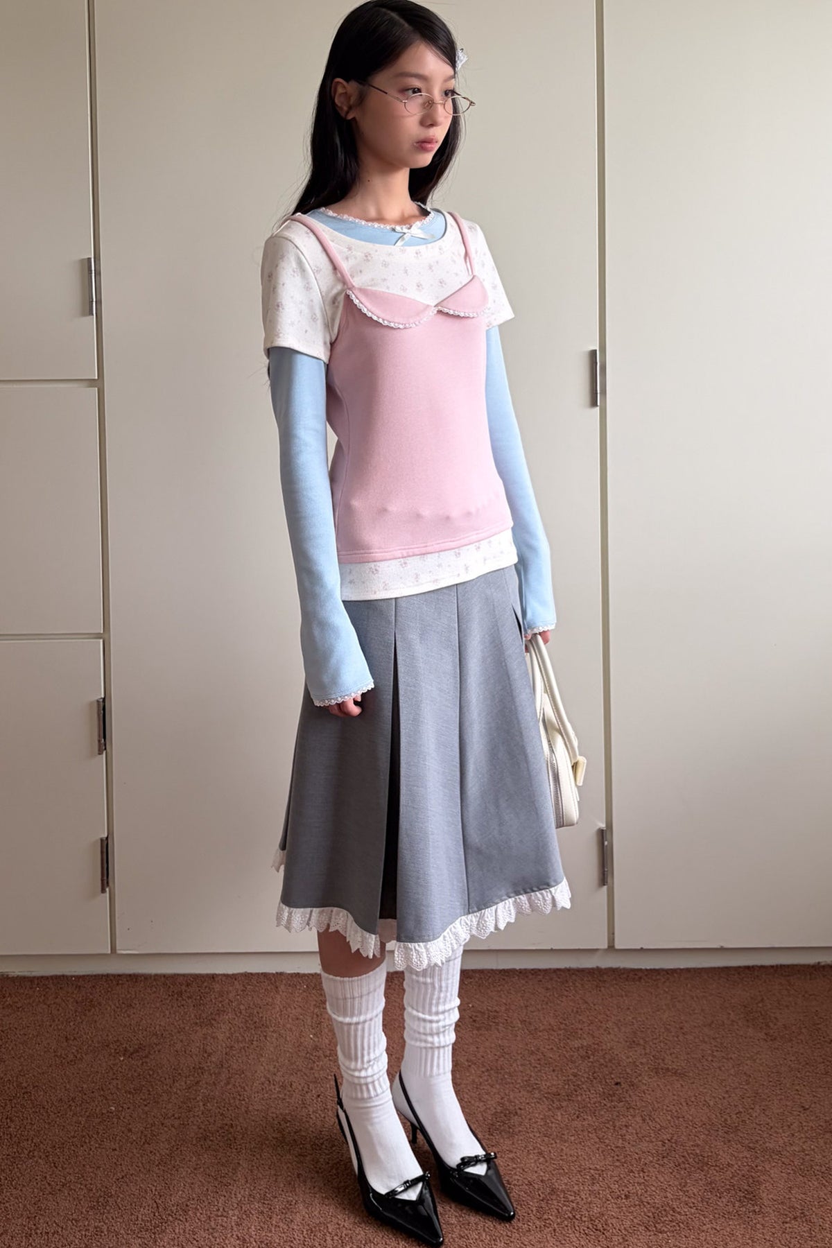 Patchwork Layered-Look Long-Sleeve T-Shirt