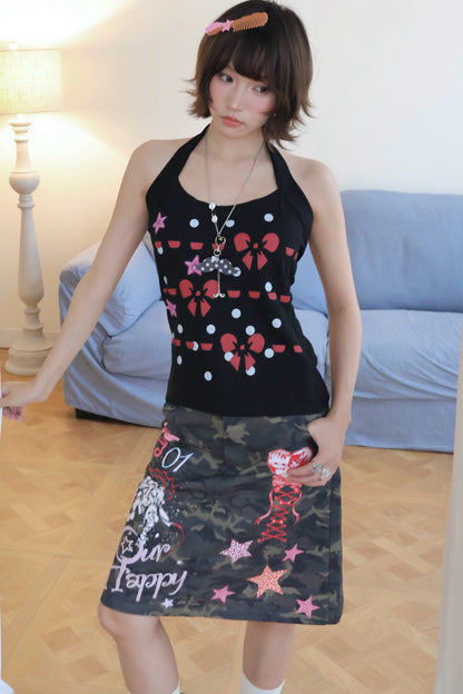 Vintage Bow Star Halter Camisole