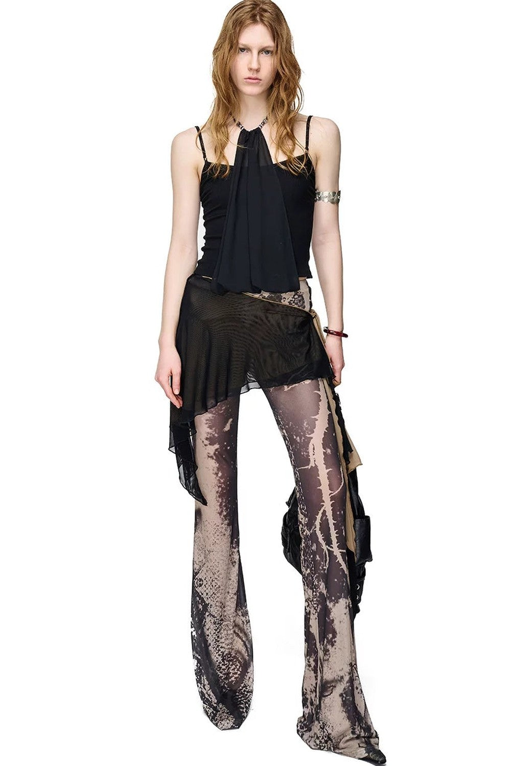 Halter Chiffon Spliced Camisole