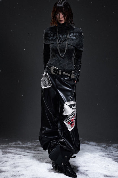 Punk Cape Shawl Knit Top