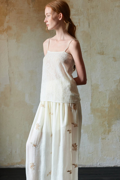 Off-White Wool Jacquard Camisole