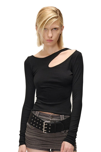 Long Sleeve Hollow Neck Base Layer T-Shirt