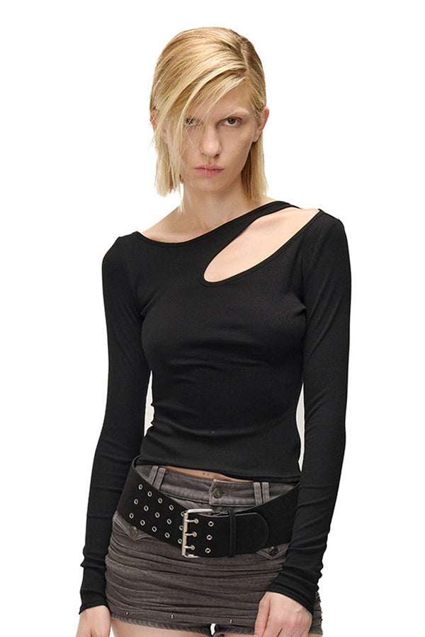Long Sleeve Hollow Neck Base Layer T-Shirt