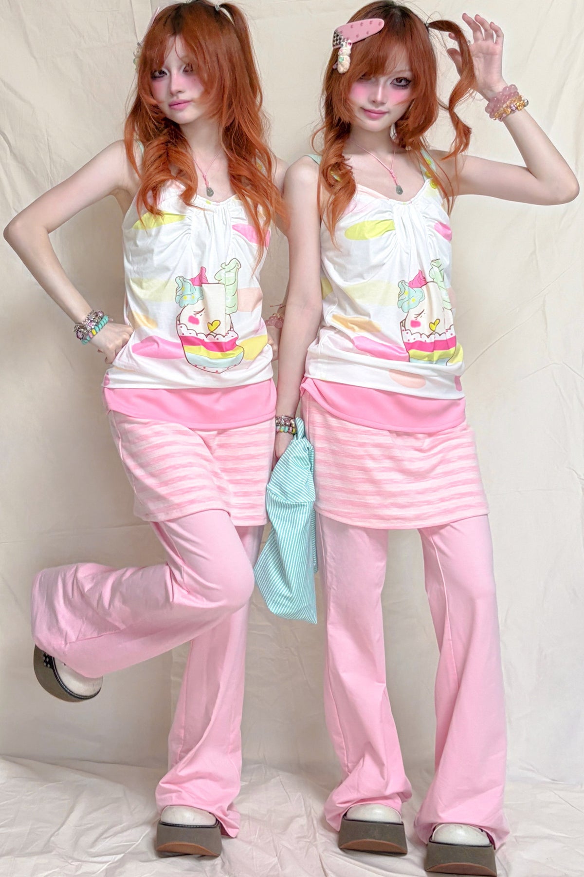 Candy Cupcake Button Shoulder Camisole