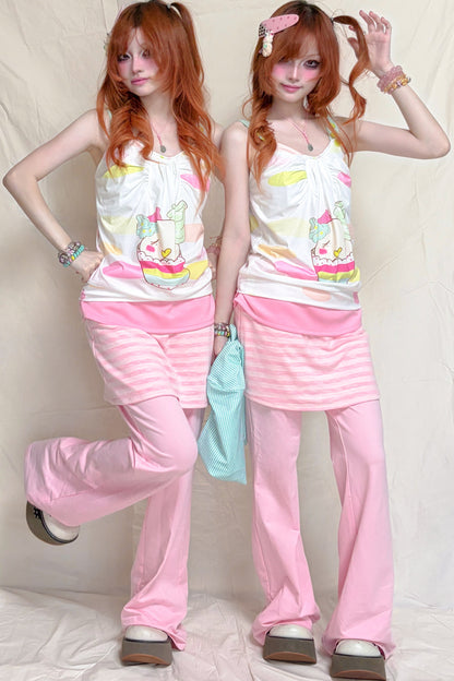 Candy Cupcake Button Shoulder Camisole