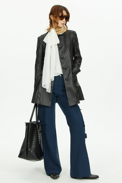 Brown A-Line Long Coat