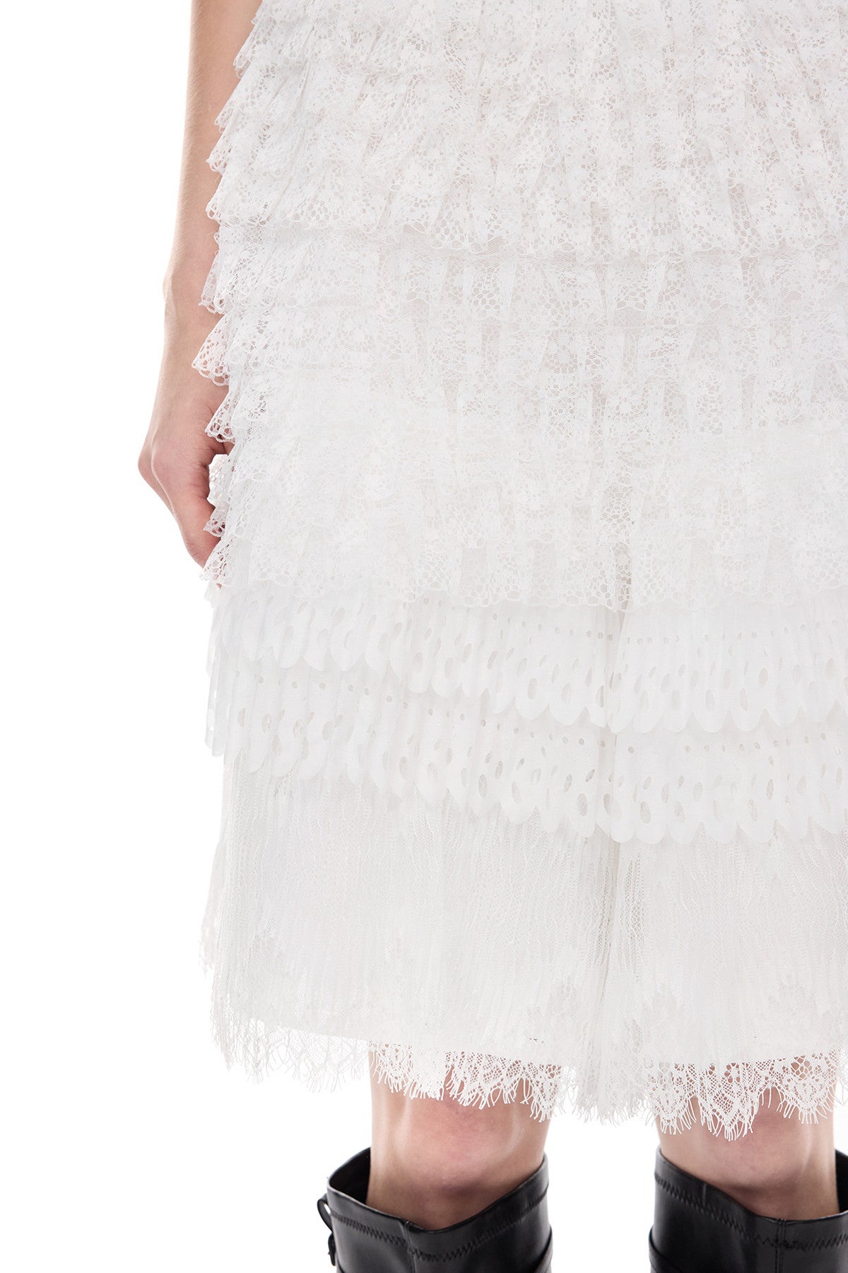 Detachable Layered Patchwork Lace Loose Pants