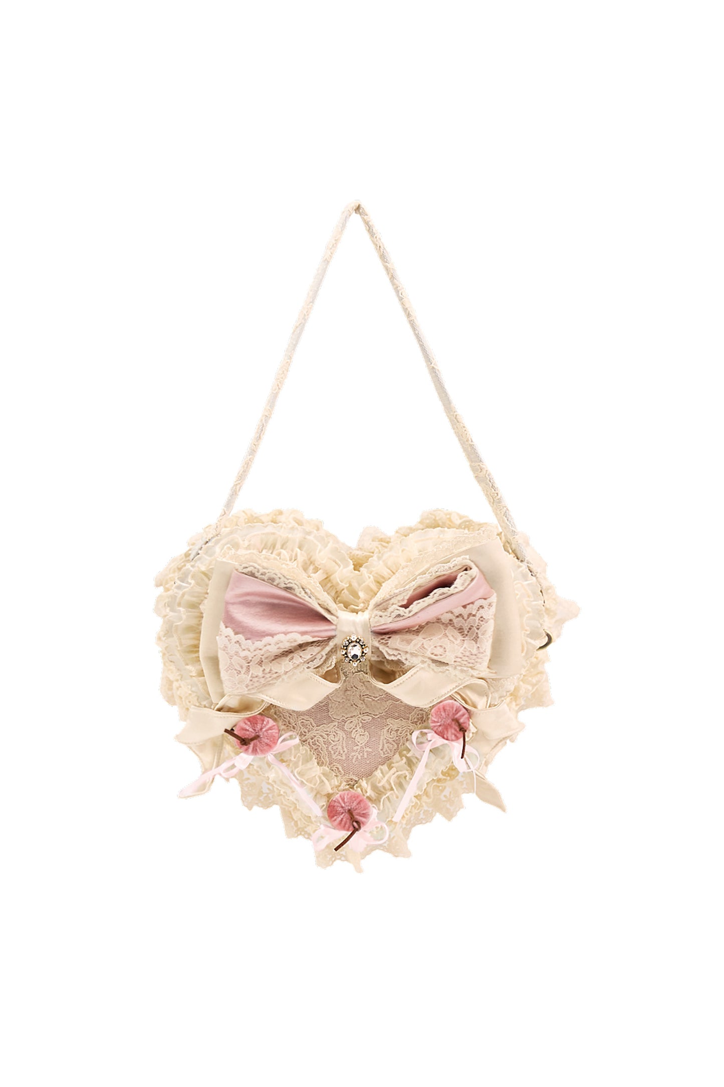 French Rococo Cherry Twin Heart Cake Handbag