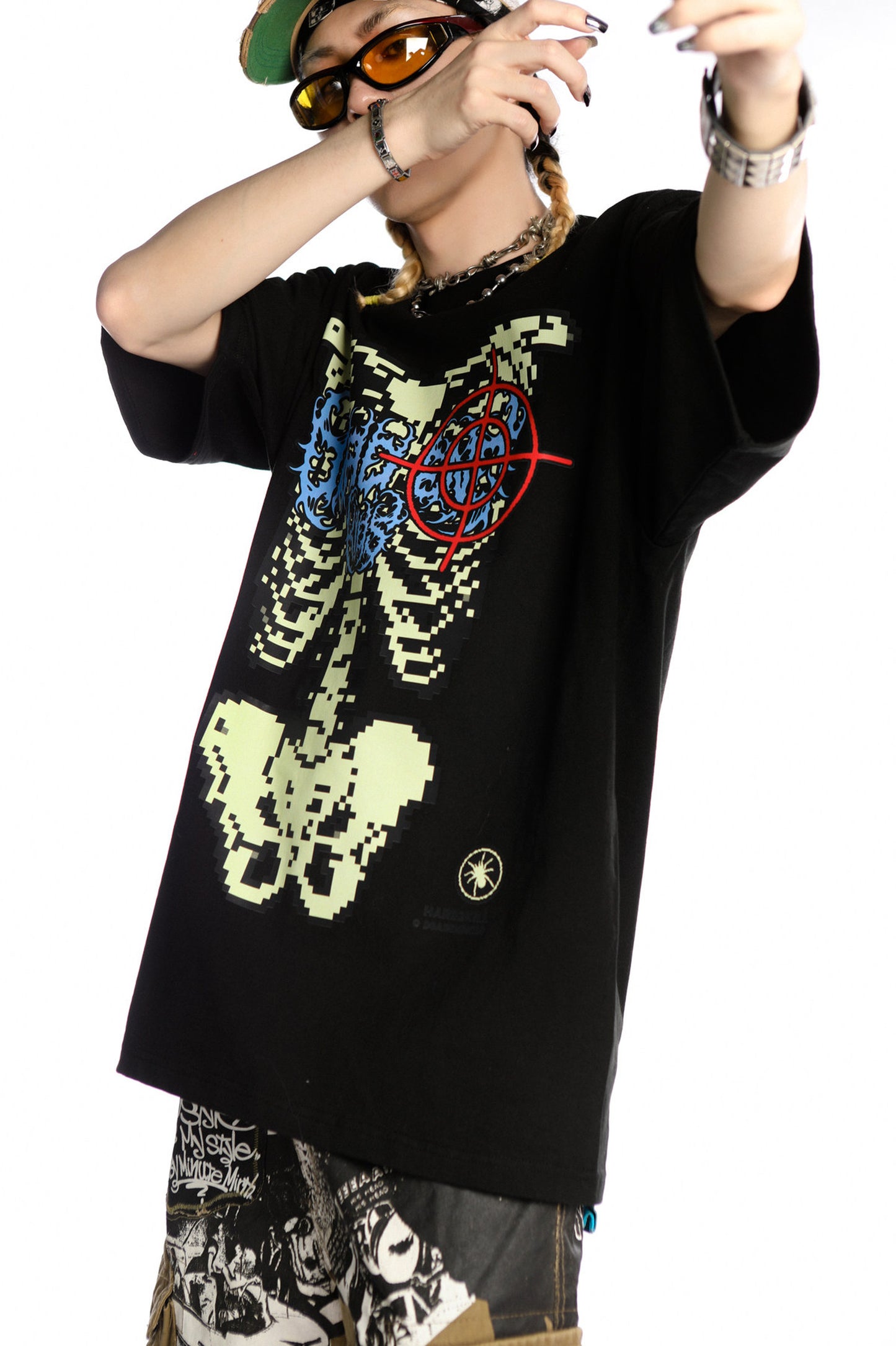 Skeleton Rock Hip-Hop Loose Blouse