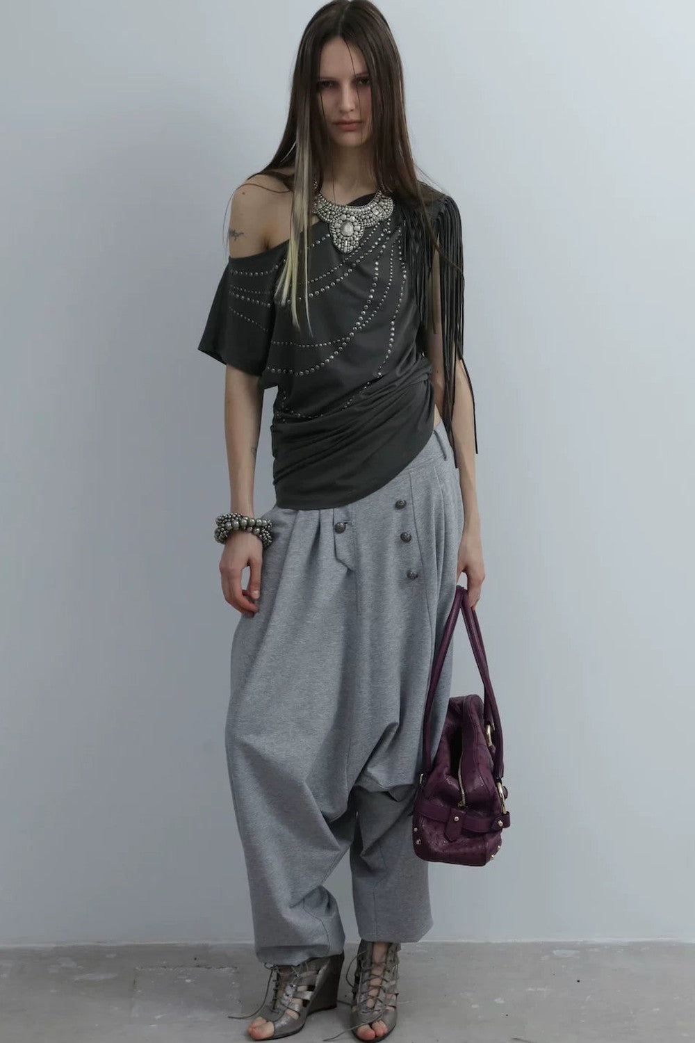 Retro Knit Harem Pants