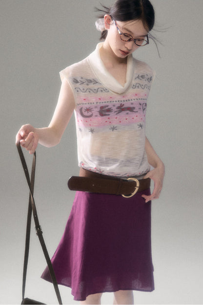 Tencel Linen A-Line Fishtail Skirt