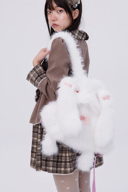 White Plush Rabbit Backpack