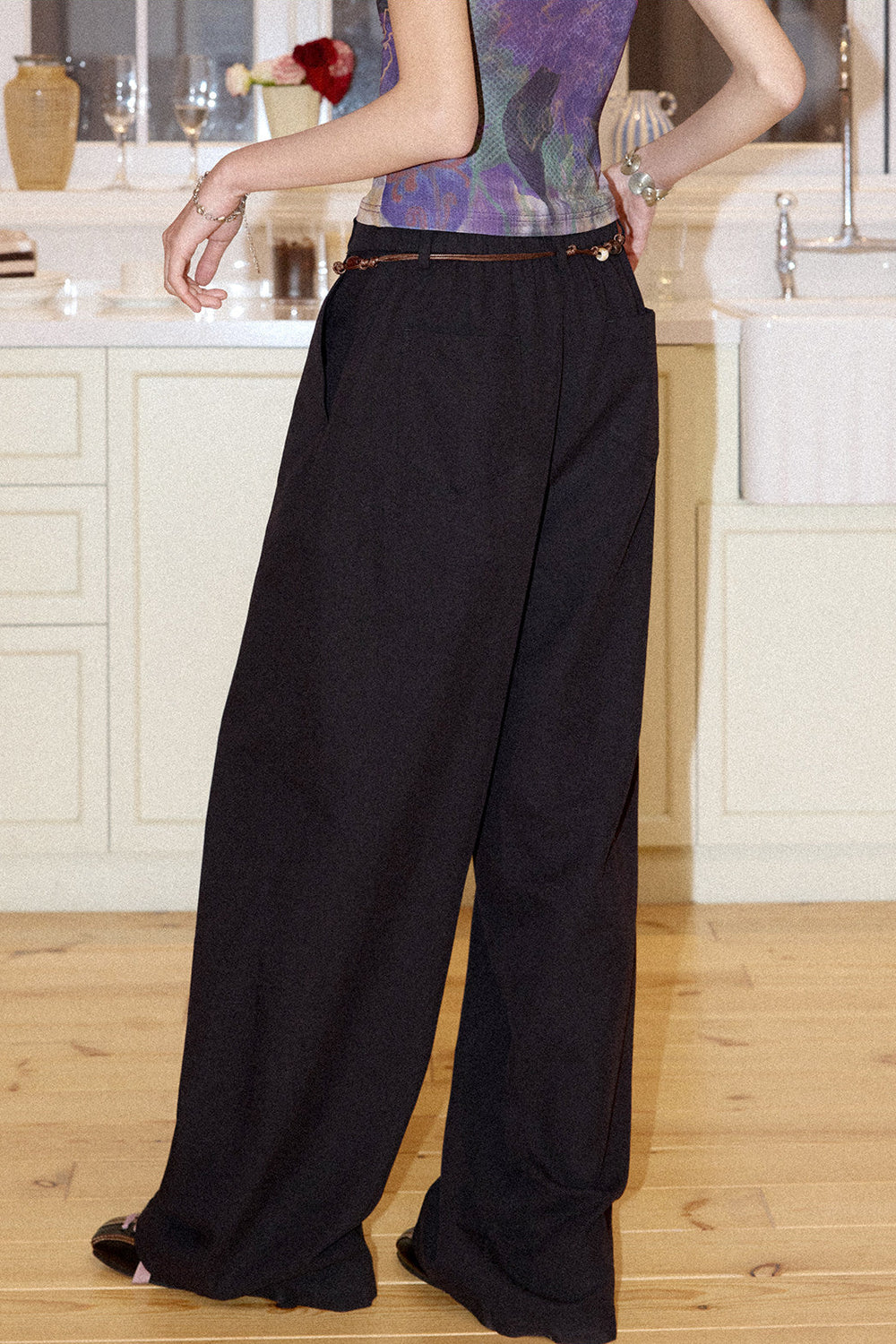 Lyocell Linen Beaded Pants