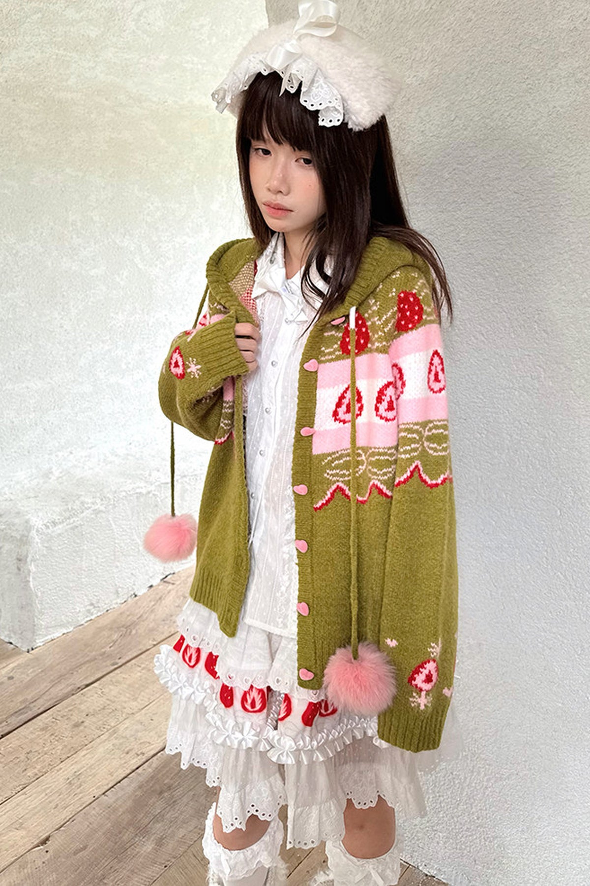 Strawberry Matcha Fair Isle Cardigan