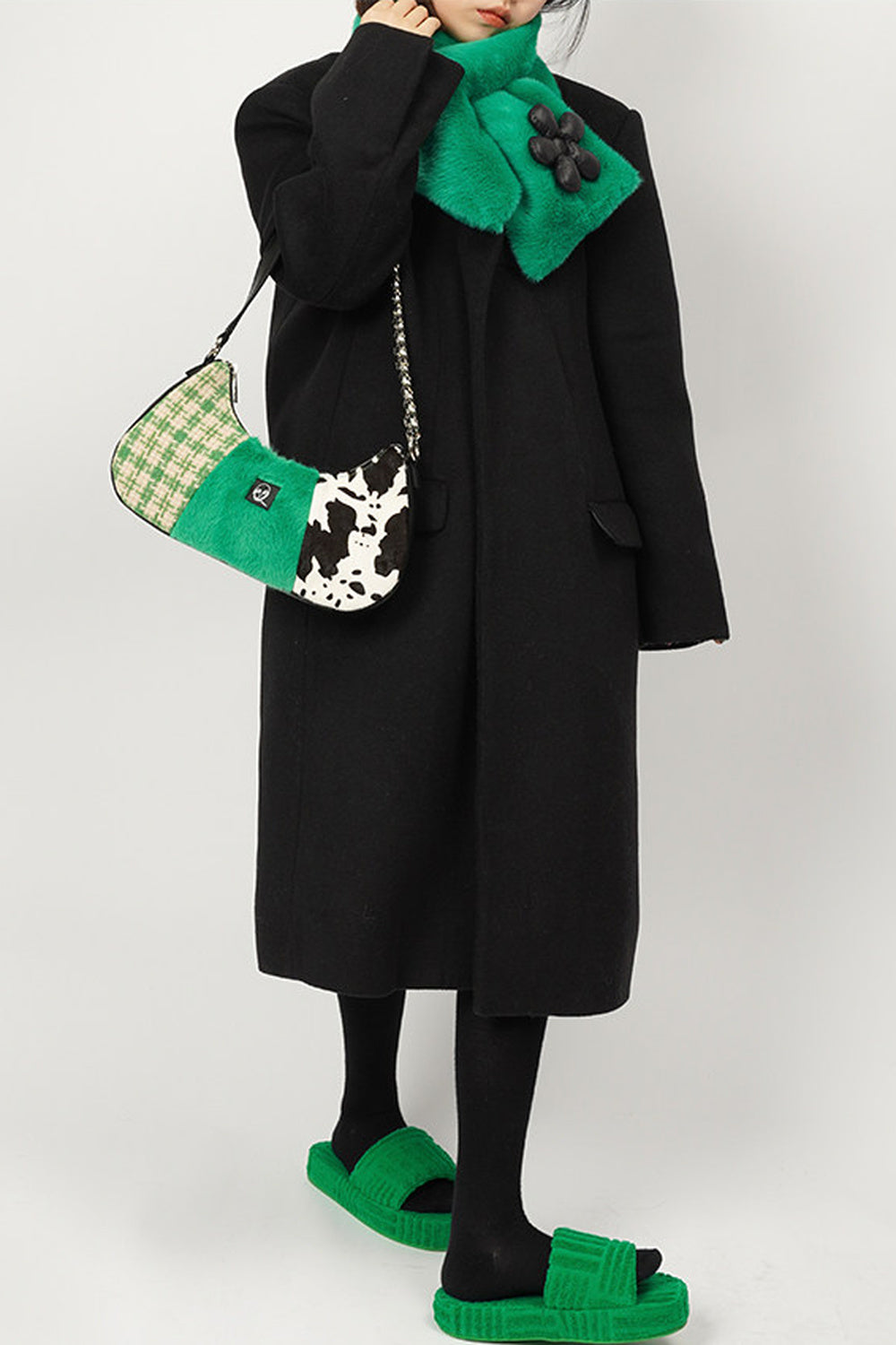 Genuine Leather Color-Block Bag