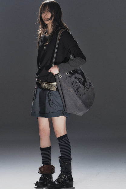 Shorts stile urbano plissettati multi-tasca