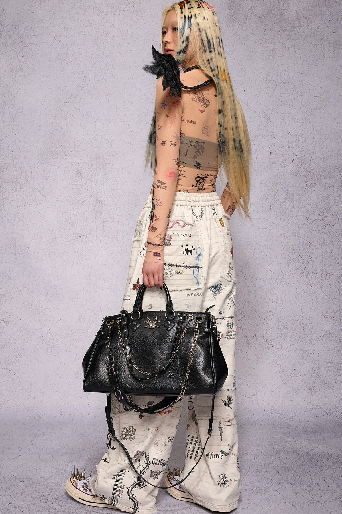 Manuscript Tattooed Clothing Top