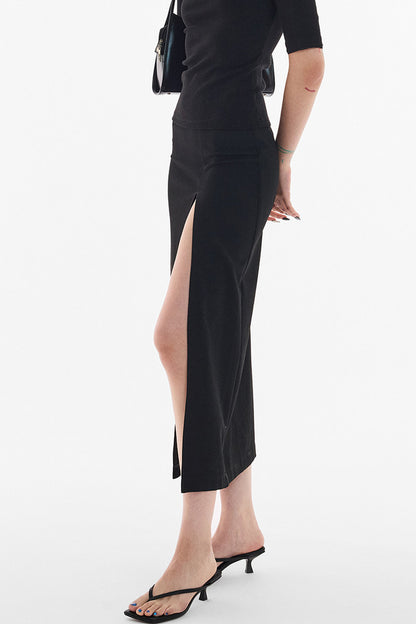Rachel Draped Slit Long Skirt