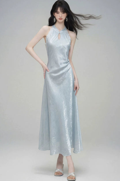 Chinese Style Jade Lace Cheongsam Dress