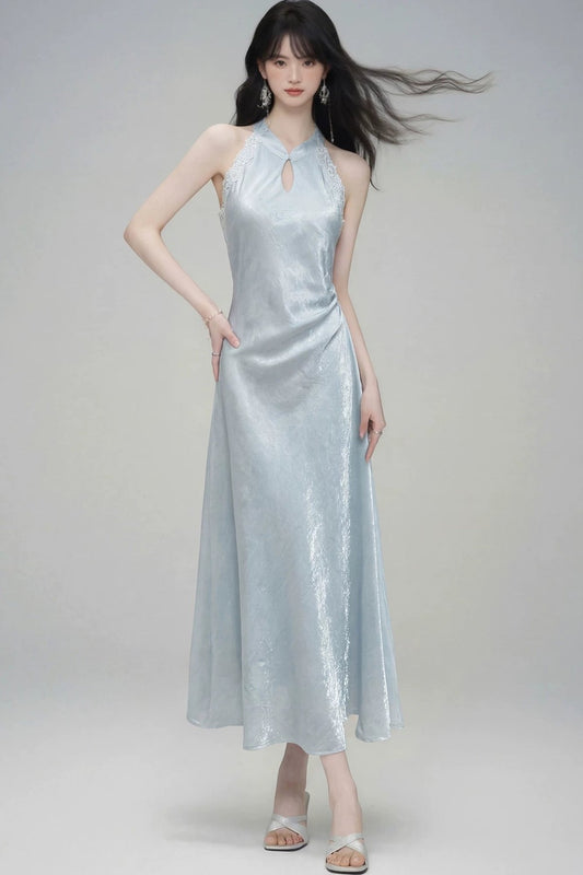 Chinese Style Jade Lace Cheongsam Dress