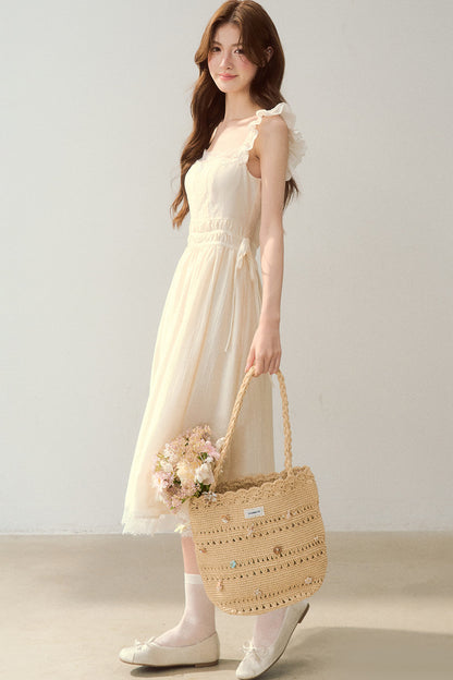 White Shell Lace Dress
