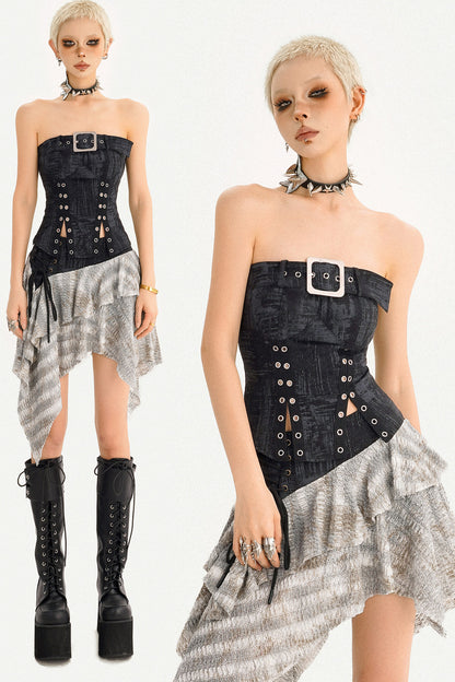 Gothic Y2K Punk Corset Tube Top