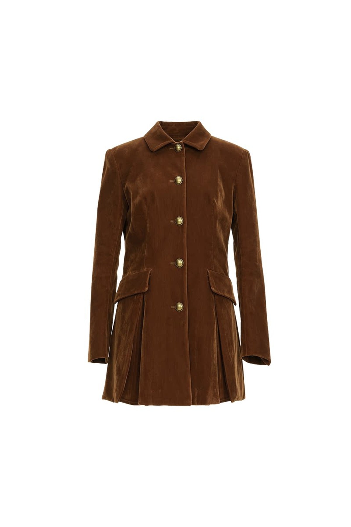 Brown A-Line Long Coat
