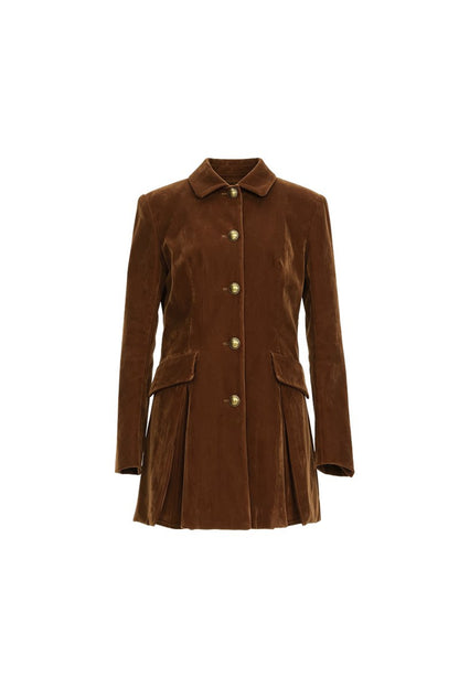 Brown A-Line Long Coat