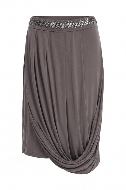Ribbed Printed Mesh Knit Base Sweater and Skirt Set-Up