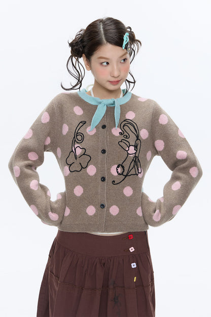 Mint Green Polka Dot Cardigan