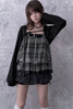 Camisole a quadri neri e grigi