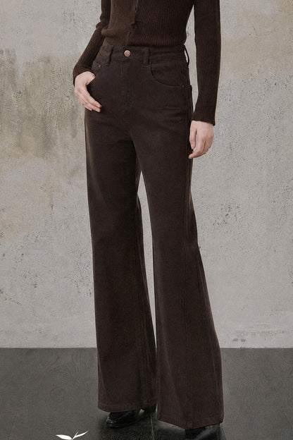 Coffee Micro-Flared Pants