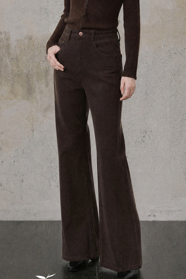 Coffee Micro-Flared Pants