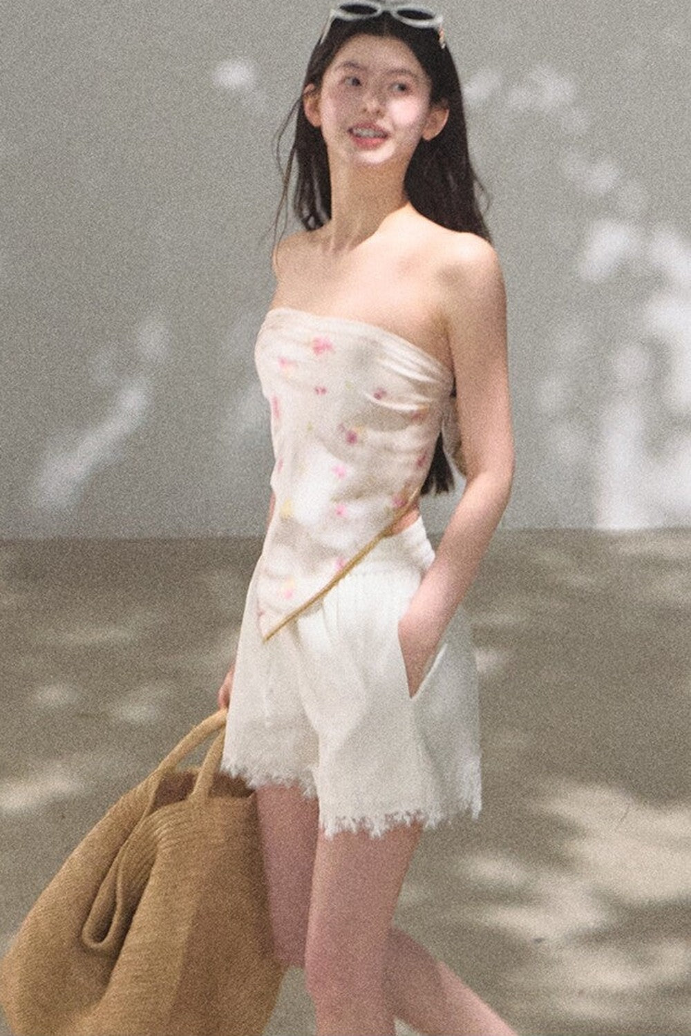 Cropped Wide-Leg Lyocell Lace Pants