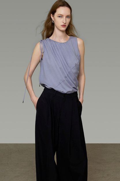 French Style Ruched Sleeveless Camisole