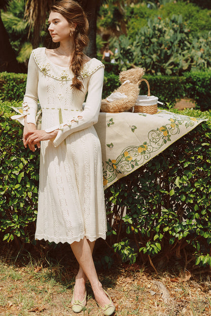 French Pastoral Retro Lazy Simple Knitted Top Set-Up