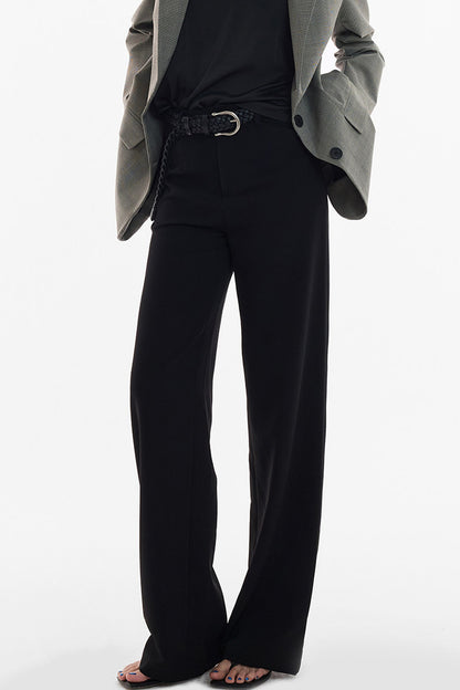 Straight-Leg Floor-Length Suit Pants