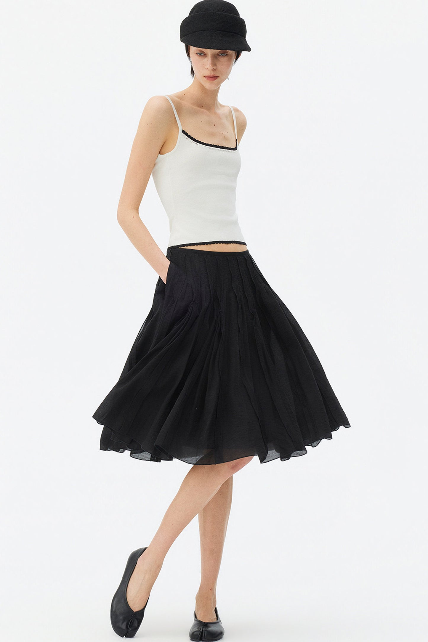 Color-Block Lace Knit Camisole