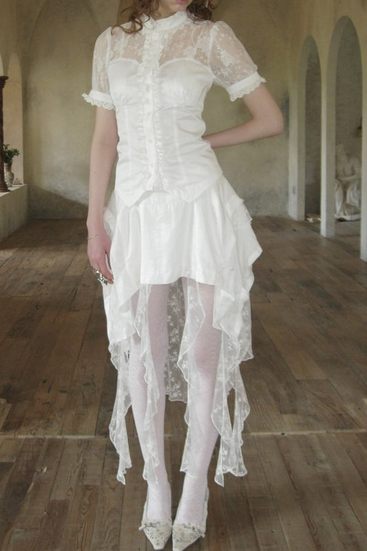 Patchwork Lace Trailing Skirt