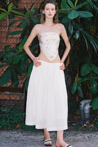 Lyocell Linen Texture A-Line Skirt